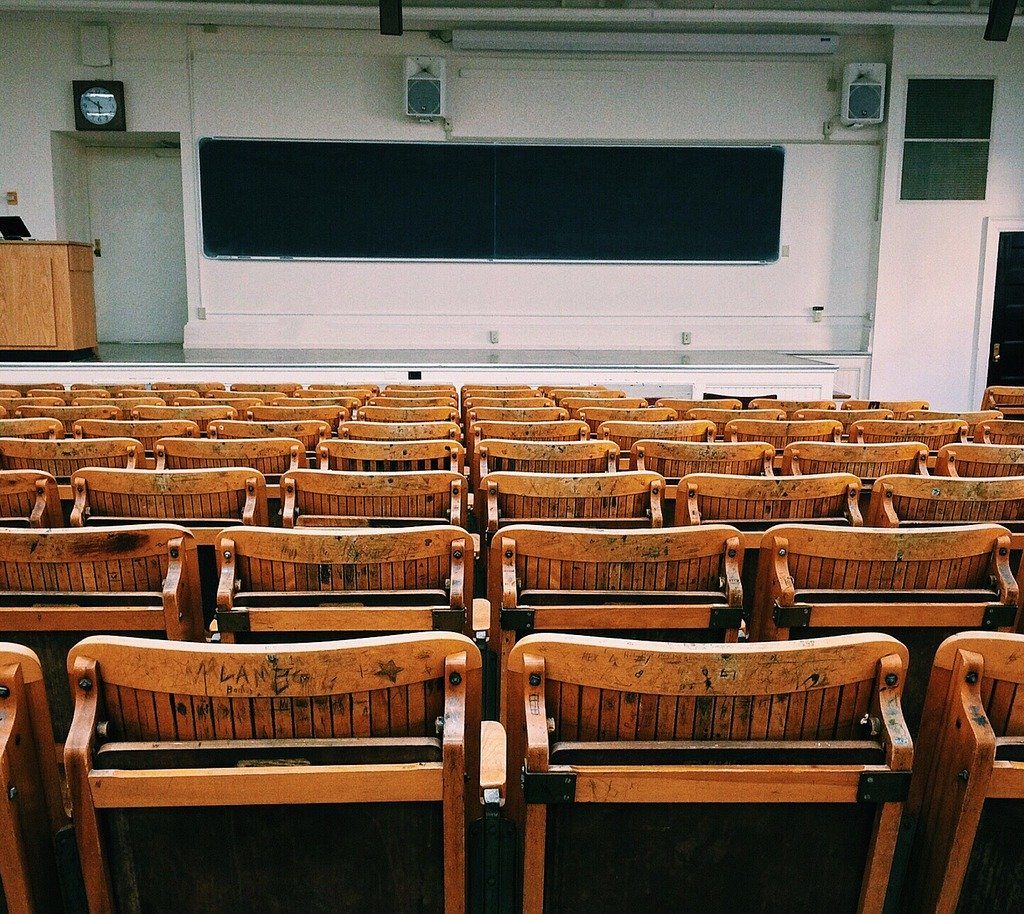 classroom, lecture hall, college